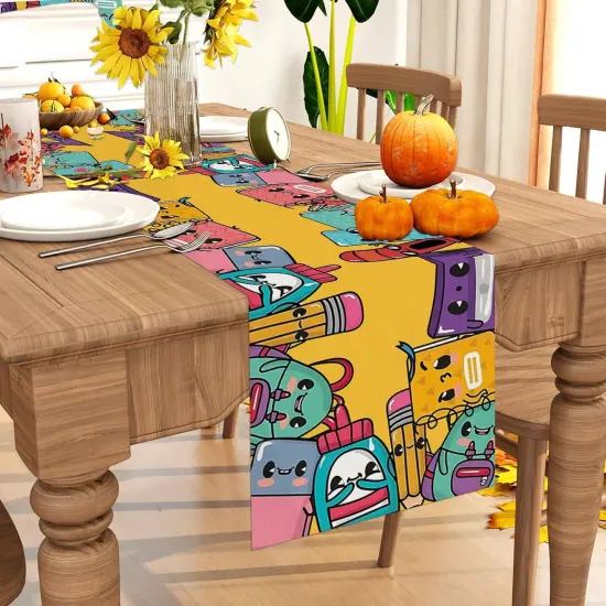 Back to School Table Runner 72 Inches Long First Day of School {4}