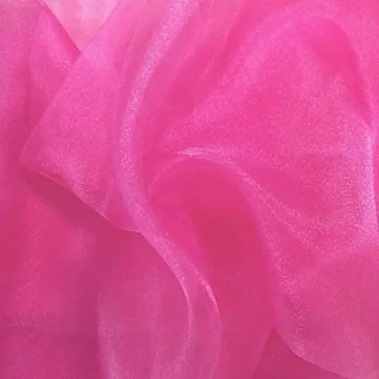 1 Yard Sparkle Crystal Sheer Organza, 60&Prime; Wide 100% Polyester Shiny Fabric Fuchisa {1}