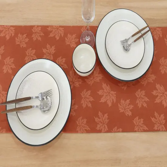 Rust Jacquard Fall Table Runner Collection, 14x72 {3}