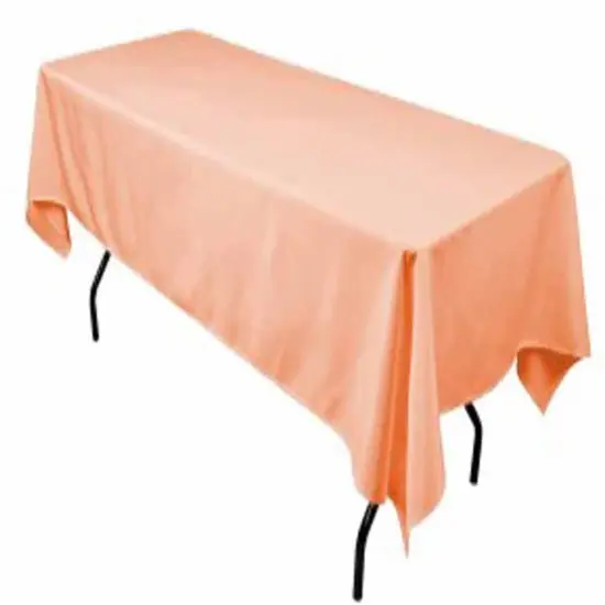 Rectangular Peach Polyester Tablecloth 60&times;144 Inch Elegant D&eacute;cor for Weddings, Parties & Banquets {1}