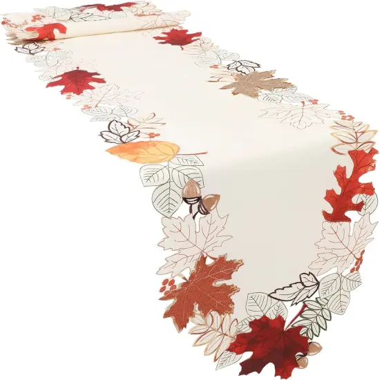Linen Textured Fall Halloween Table Runner 70 Inches Long -13 x 70 Inch {1}