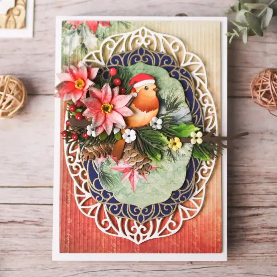 Elizabeth Craft Clear Stamps-Festive Holly Sentiments {3}