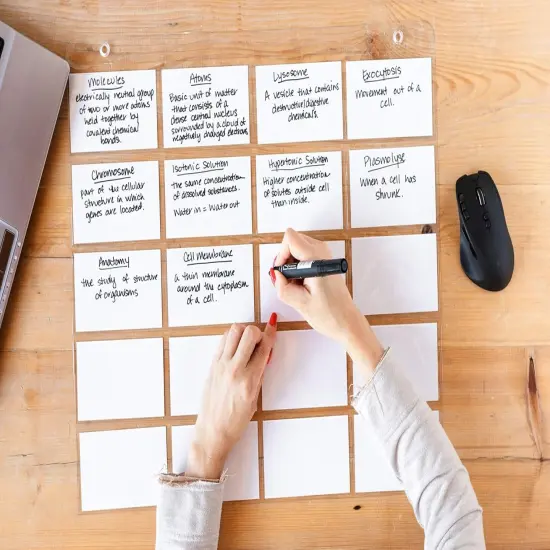 3" x 5" Index Card Holder Sleeve. 5 Rows 4 Cols, 20 Card Slots, 18"x22" {3}