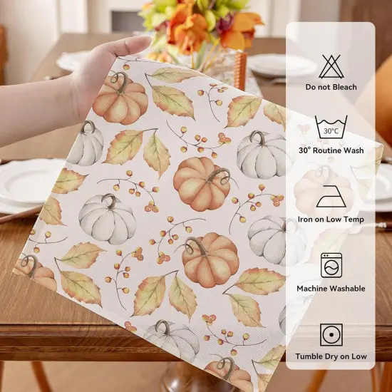 Orange Pumpkin Fall Table Runner {3}