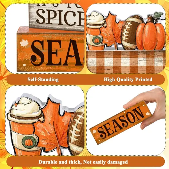 4 Pcs Fall Table Decor Autumn Tiered Tray {3}