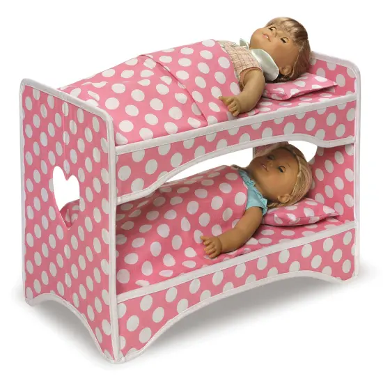 Badger Basket Double Doll Travel Case with Bunk Bed and Bedding - Pink {5}