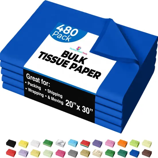 Tissue Paper for Gift Bags -20" X 30" Bulk Tissue Paper Dark Blue 480 Sheets - 10lb Newsprint for Packing, Birthday Gift Box Filler, Packing Supplies for Moving Supplies  {1}