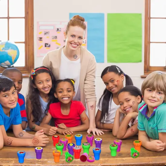 24 PCS Summer Beach Party Stampers，Flamingo Pineapple Pool Party Favors for Kids, Hawaiian Luau Supplies, Classroom Rewards, Carnival Prizes, Goodie Bag Pinata Fillers {5}