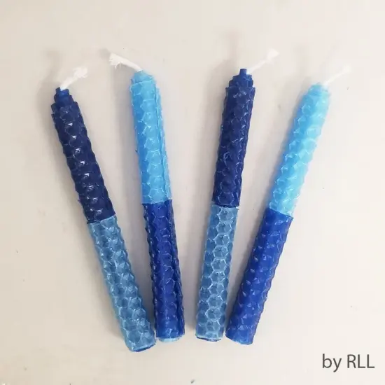 Rite Lite Two-Tone Honeycomb Beeswax Hanukkah Candles - 4" - Blue - 45ct {5}