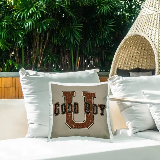 Good Boy U Vintage Outdoor Printed Pillow Design by Spirit Animals/Life Is High, 18 x 7 x 18 {2}