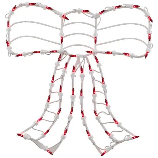 Northlight Lighted Bow Window Silhouette Christmas Decoration - 14" - Red Lights White {3}
