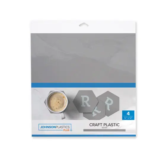 JPPlus Craft Plastic Plastic Craft Sheets for Laser Cutter, & Engraver Use- 4 Pack Silver {1}
