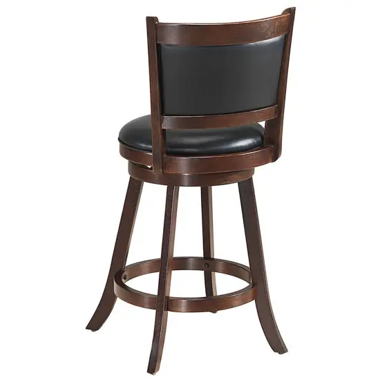 2 Pieces 24 Inches Swivel Counter Stool Dining Chair Upholstered Seat Brown {6}