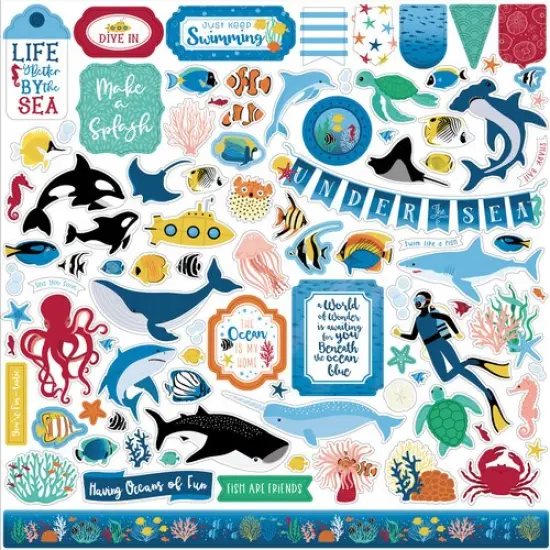 Echo Park Sea Life 12x12 Element Stickers {1}