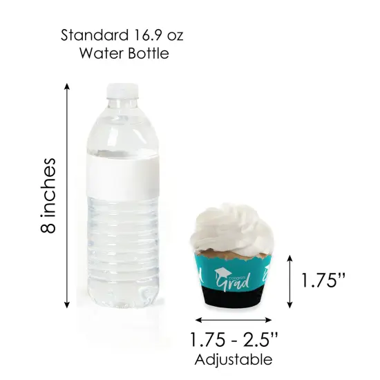 Big Dot of Happiness 2025 Teal Graduation Cupcake Decoration - Party Cupcake Wrappers and Treat Picks Kit - Set of 24 {7}