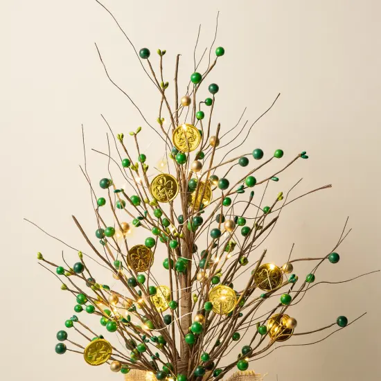 Set of 2 21"H Lighted St.Patrick's Gold Coin Table Trees {6}
