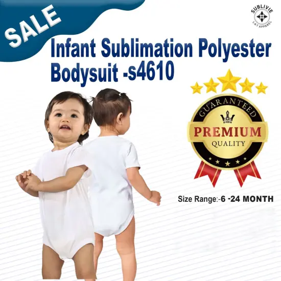 Sublivie&reg; Infant Sublimation Polyester Bodysuit White {2}
