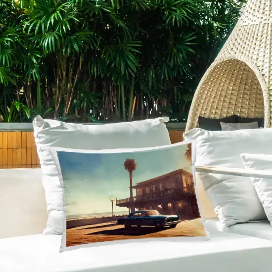 Sunset Glow over Car Outdoor Printed Pillow Design by Noah Bay, 14 x 7 x 20 {2}