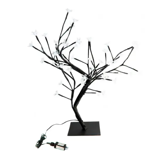 Perfect Holiday 2ft Table Top Cherry Blossom Tree Light - White {3}