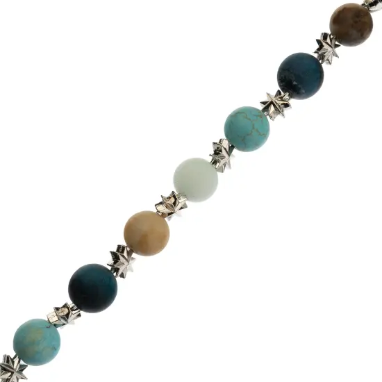 John Bead 10mm Solar System Universe Galaxy 7" Bead Strand Uranus {1}