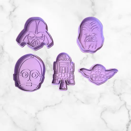 Space Wars Set of 5 Min Cookie Cutter and Stamp {1}