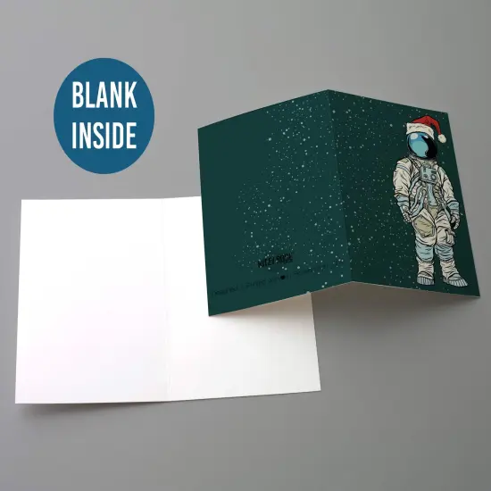 Funny Astronaut Christmas Greeting Cards Boxed Set &ndash; 24 Modern Holiday Notecards Featuring Santa Space Design, Quirky and Festive Bulk Pack with Envelopes {6}