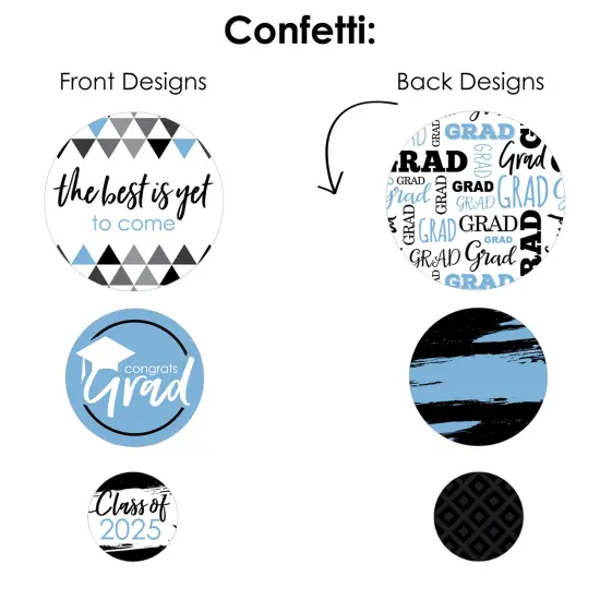 Big Dot of Happiness Light Blue Grad Best is Yet to Come 2025 Light Blue Graduation Party Decor and Confetti Terrific Table Centerpiece Kit 30 Ct {7}