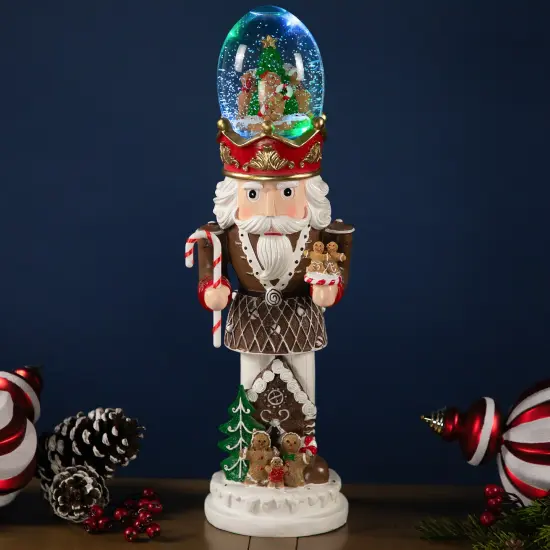 Northlight LED Lighted Gingerbread Nutcracker Musical Christmas Snow Globe - 17.5" Multi {1}