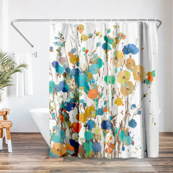 Americanflat 71" x 74" Shower Curtain, Spring Garden I by PI Creative Art {1}
