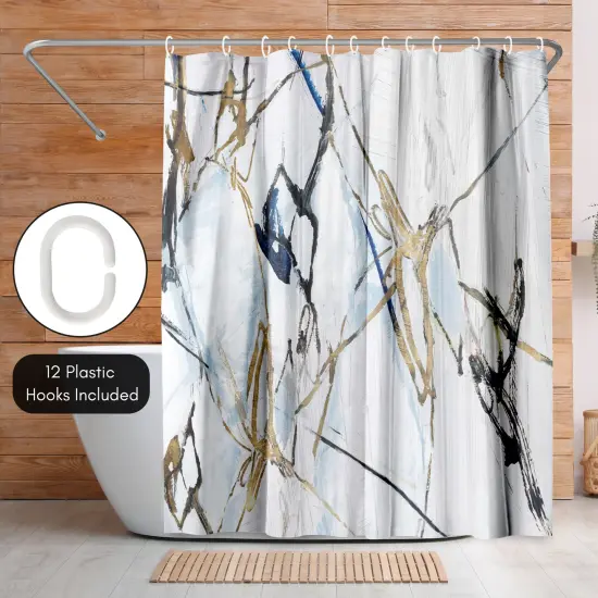 Americanflat 71" x 74" Shower Curtain, Moonstruck I by PI Creative Art {5}