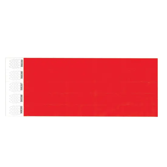 COSCO Security Wristband, Tamper Resistant, 10" x 3/4", Red, 100 bands (20 perforated sheets of 5 bands each) {2}