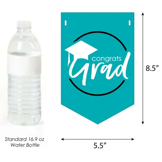 Big Dot of Happiness Teal Graduation Bunting Banner - Party Decorations - Congrats Grad 2025 {3}