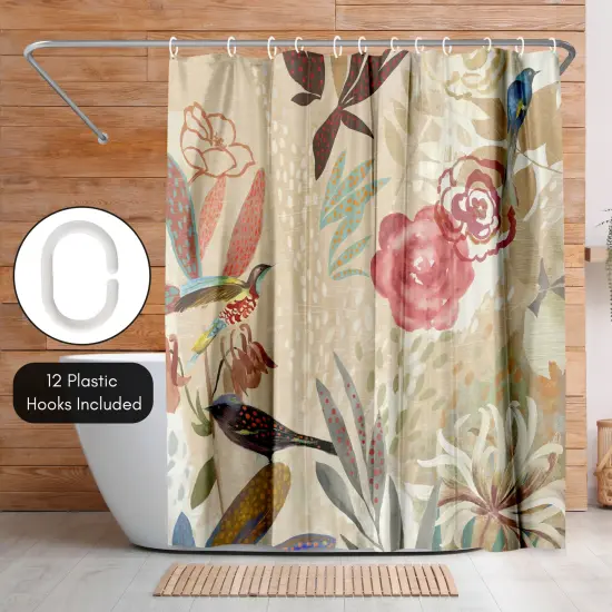Americanflat 71" x 74" Shower Curtain, Where The Passion Flower Grows Ii by PI Creative Art {5}