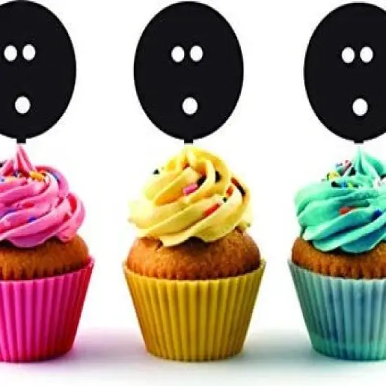 Bowling Ball Silhouette Acrylic Cupcake Toppers 12 pcs {1}