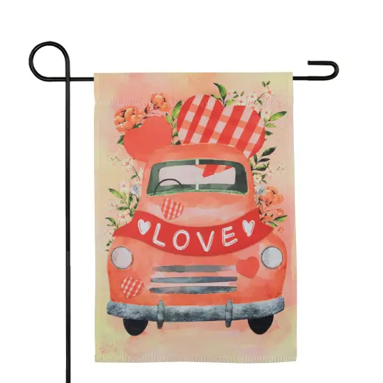 Northlight Love Banner and Vintage Car Garden Flag 12.5" x 18" Red {4}