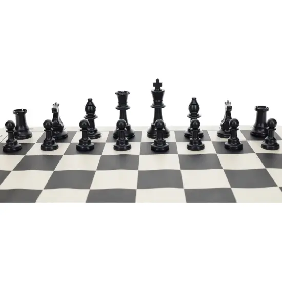 WE Games Color Bright Plastic Staunton Tournament Chess Pieces with 3.75 in. King - Half Chess Set of Chess Pieces Only, Black {4}