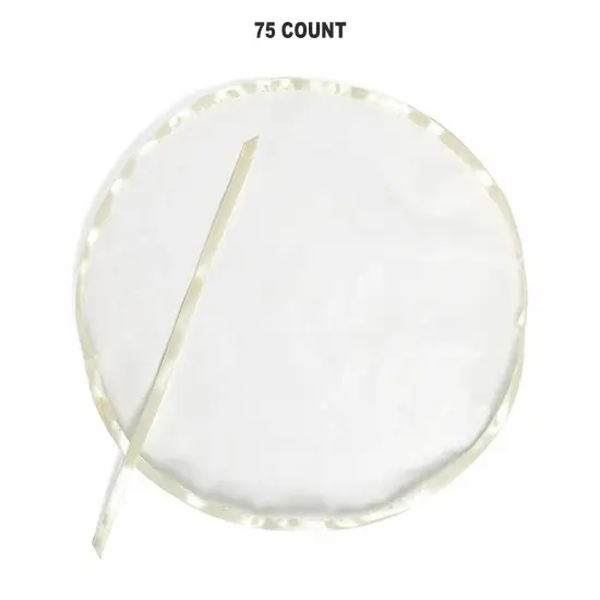 Ivory Organza Circles with Satin Edges 10" {1}