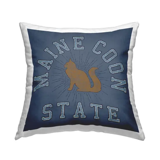 Vintage Maine Coon State Decorative Printed Throw Pillow Design by Spirit Animals/Life Is High, 18 x 7 x 18 {1}