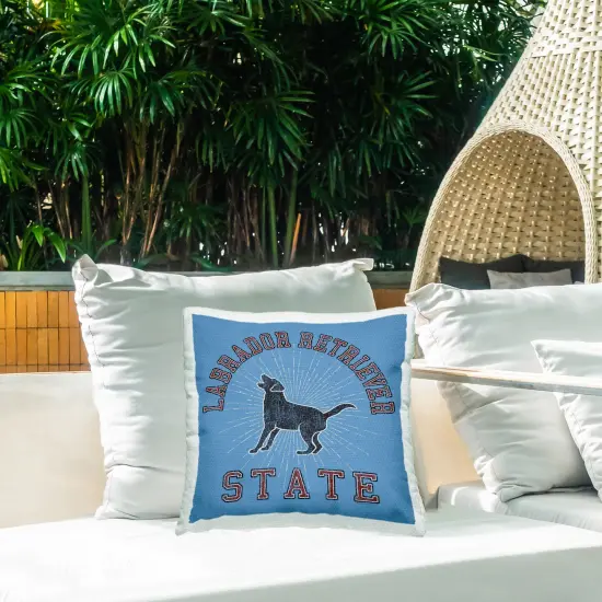 Varsity Labrador State Outdoor Printed Pillow Design by Spirit Animals/Life Is High, 18 x 7 x 18 {2}