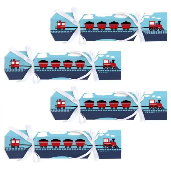 Big Dot of Happiness Railroad Party Crossing - No Snap Steam Train Birthday or Baby Shower Party Table Favors - DIY Cracker Boxes - Set of 12 {1}