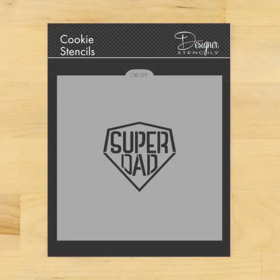 Super Dad Cookie & Craft Stencil | CM129 by Designer Stencils | Cookie Decorating Tools | Baking Stencils for Royal Icing, Airbrush, Dusting Powder | Craft Stencils for Canvas, Paper, Wood | Reusable Food Grade Stencil {1}