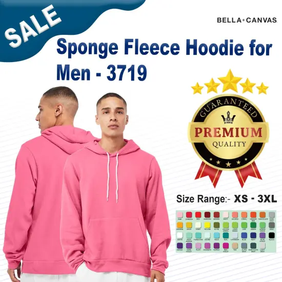 BELLA + CANVAS&reg; Sponge Fleece Hoodie for Men Maroon {2}