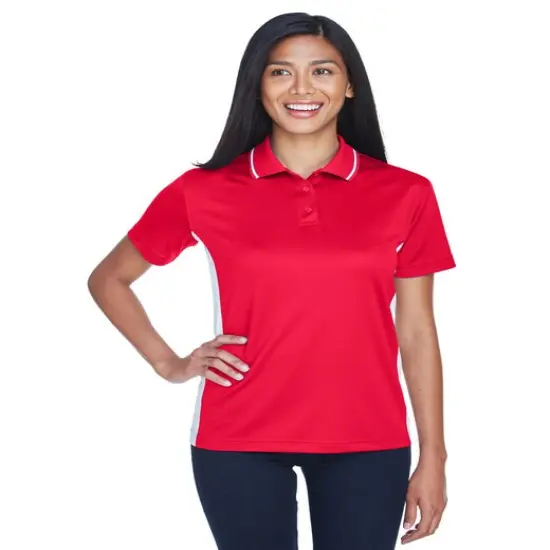 UltraClub&reg; Ladie's Cool & Dry Sport Two-Tone Polo ROYAL/ WHITE {3}