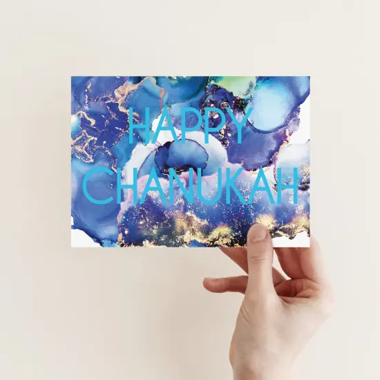 Modern Happy Chanukah Greeting Cards Boxed Set of 24 Holiday Notecards Featuring Elegant Abstract Design, Perfect for Contemporary Festive Wishes {2}