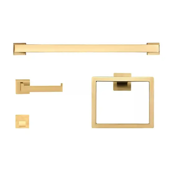 4 Piece Gold Wall Mounted Bathroom Storage Accessories 304 Stainless Steel {5}