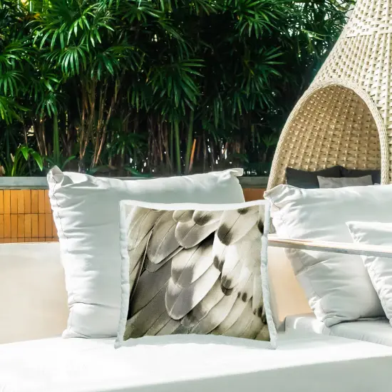 Sleek Feathers Close Up Outdoor Printed Pillow Design by Julia Bosco, 18 x 7 x 18 {2}