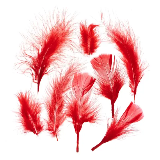 John Bead 4-6in Marabou Feathers (3 Headers, 18g) Red {2}