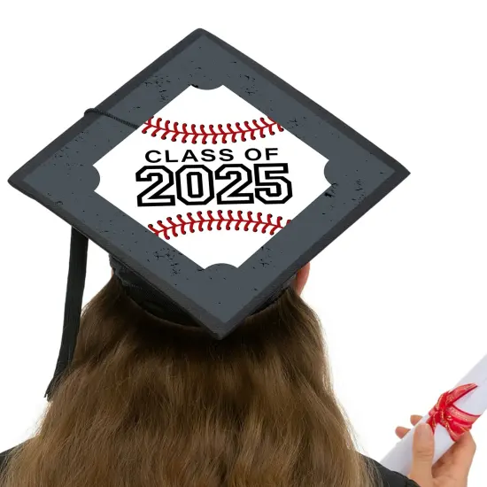 Big Dot of Happiness Grad Baseball - 2025 Graduation Cap Decorations Kit - Grad Cap Cover {6}