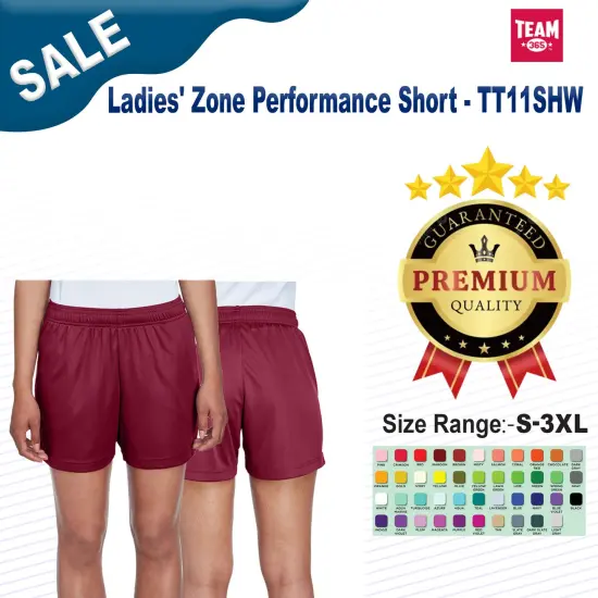 Team 365&reg; Ladies' Zone Performance Short SPORT MAROON {2}