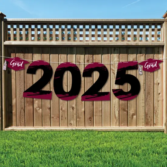 Big Dot of Happiness Maroon Grad - Best is Yet to Come - Large Burgundy Graduation Party Decorations - 2025 - Outdoor Letter Banner {1}